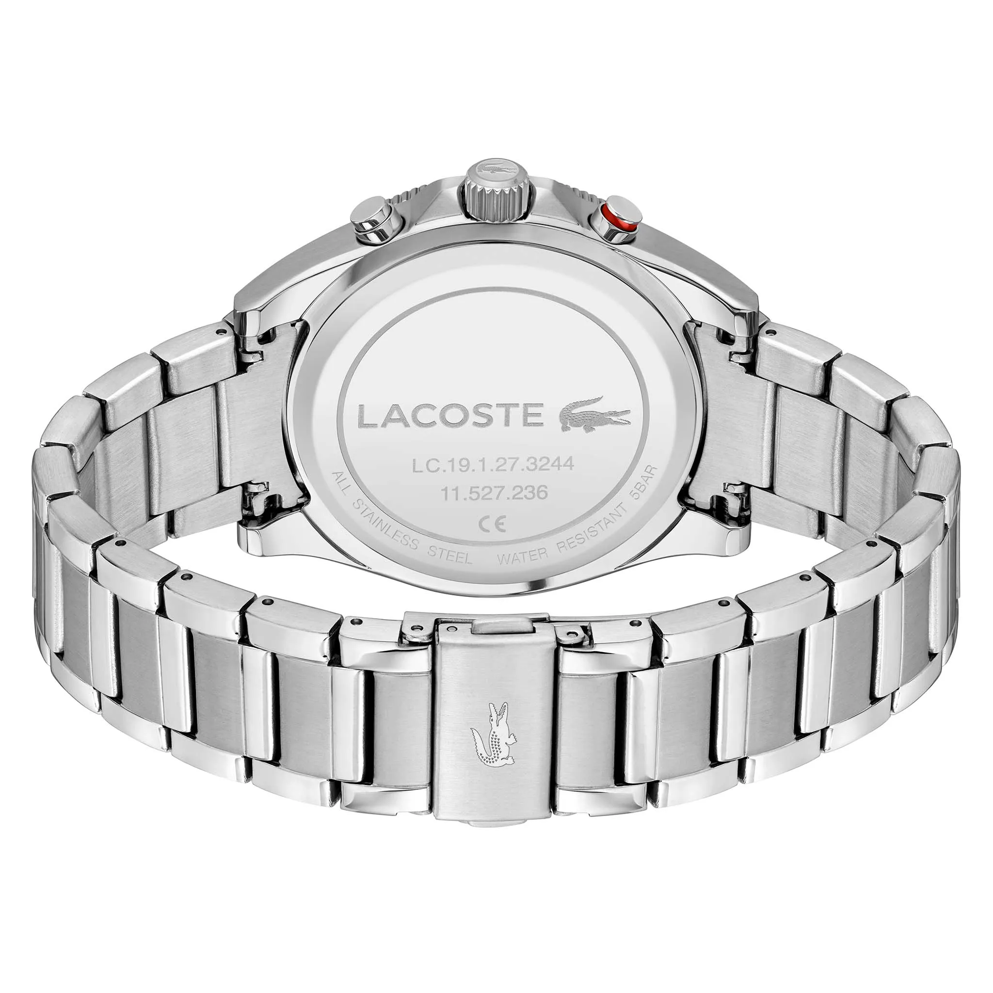 Lacoste Stainless Steel White Dial Chronograph Men's Watch - 2011360
