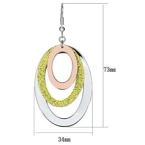LO2660 - Rose Gold   Rhodium Iron Earrings with No Stone