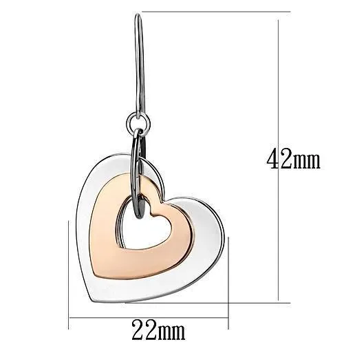 LO2675 - Rose Gold   Rhodium Iron Earrings with No Stone