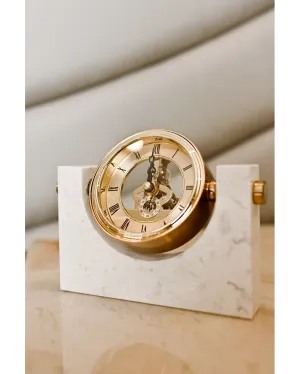 Luxurious Golden Gem Decorative Table Clock | 7 x 1 x 6 inches