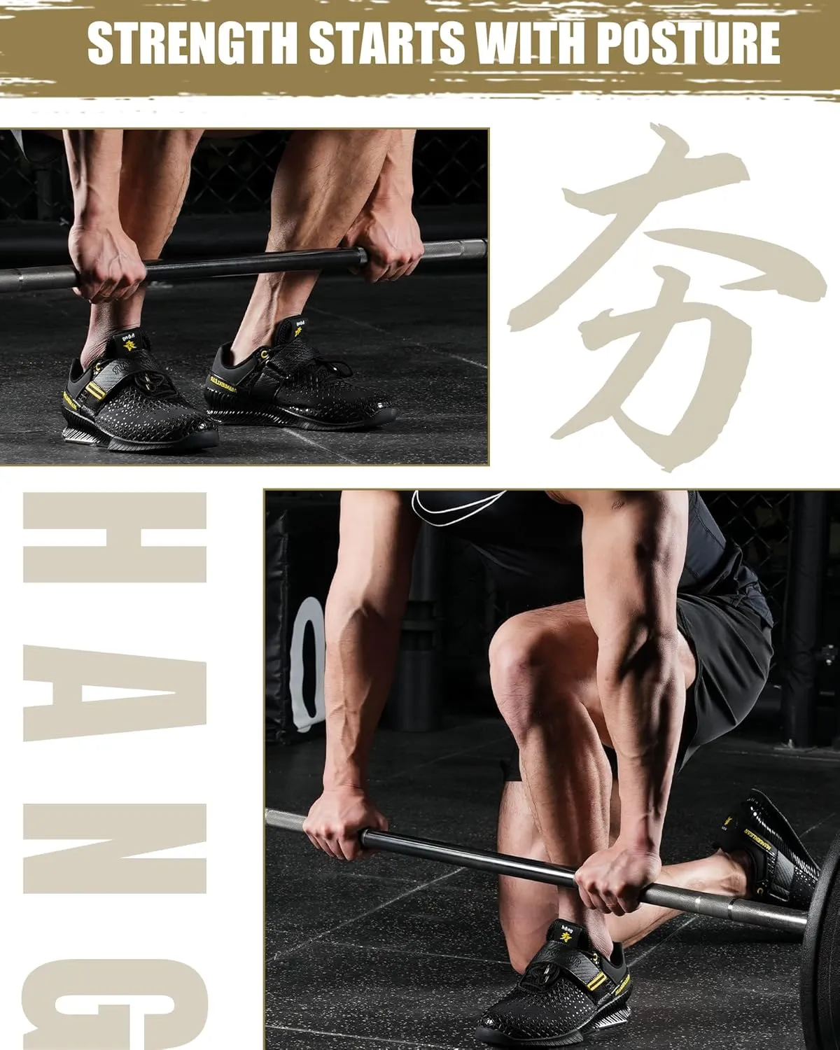 MANUEKLEAR Deadlift Shoes, Strong Anti-Slip Lifting Shoes for Men, Professional Training Weightlifting Shoes for Men and Women, Squat Shoes for Powerlifting with Rubber Non-Slip Sole