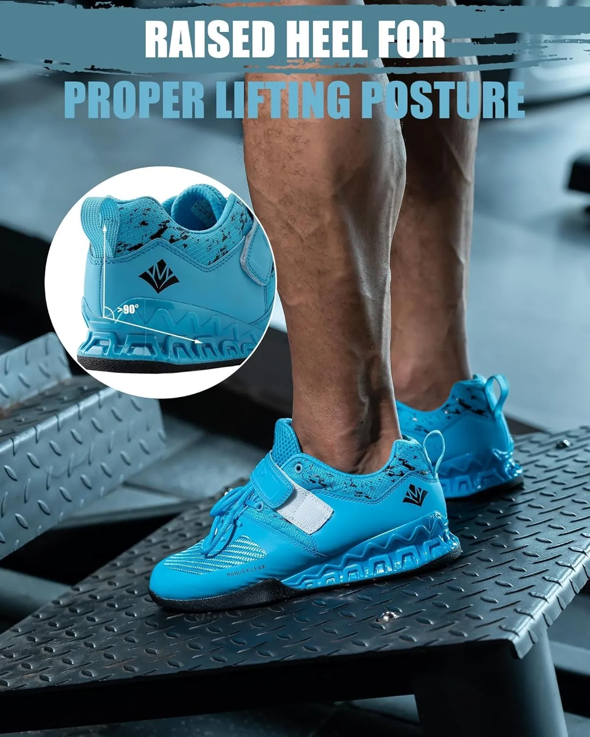 MANUEKLEAR Deadlift Shoes, Strong Anti-Slip Lifting Shoes for Men, Professional Training Weightlifting Shoes for Men and Women, Squat Shoes for Powerlifting with Rubber Non-Slip Sole