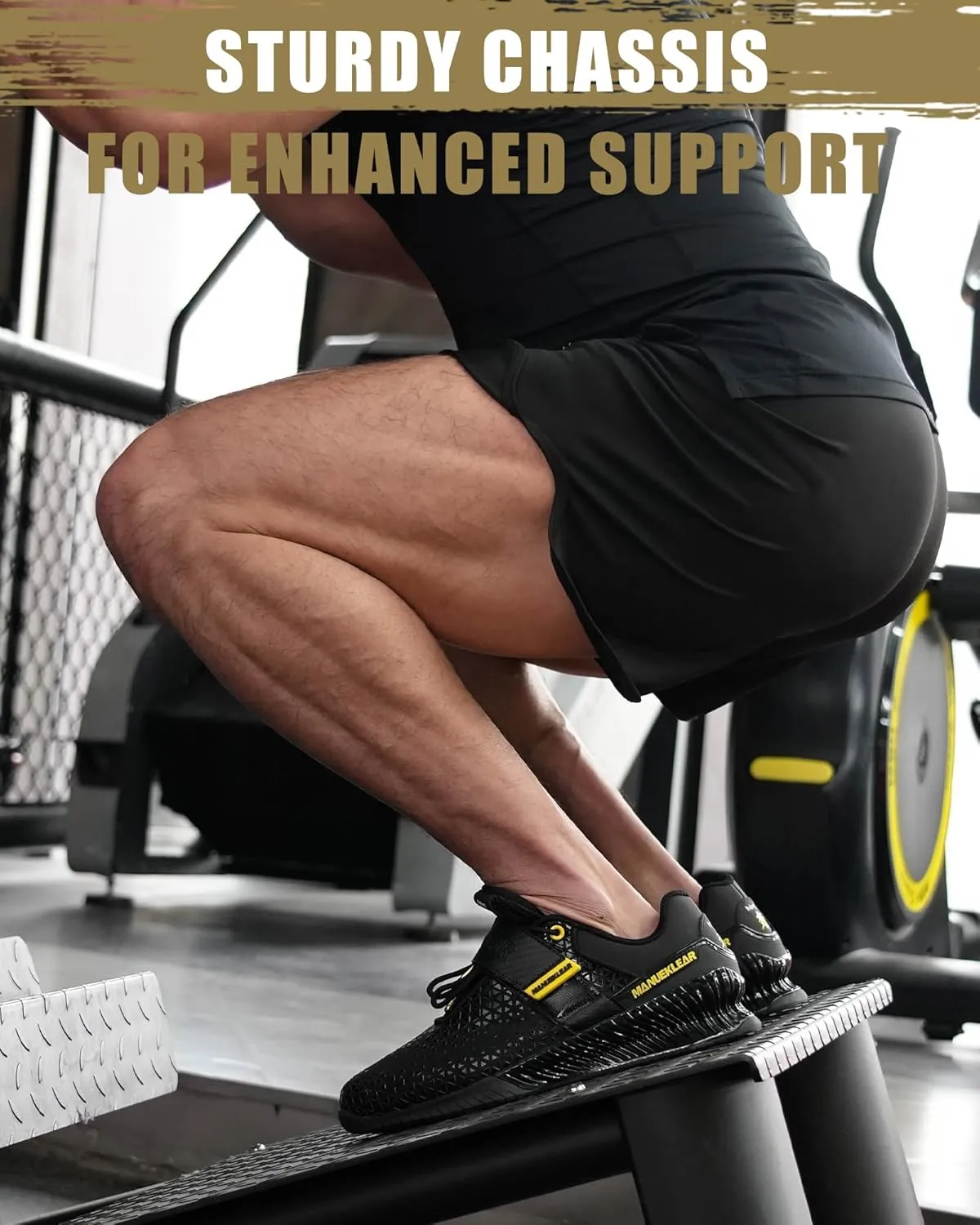 MANUEKLEAR Deadlift Shoes, Strong Anti-Slip Lifting Shoes for Men, Professional Training Weightlifting Shoes for Men and Women, Squat Shoes for Powerlifting with Rubber Non-Slip Sole