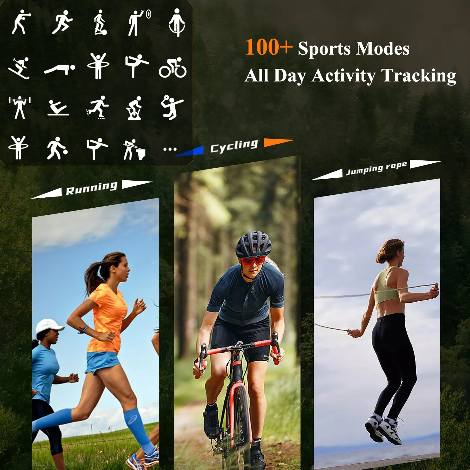 MEGALITH Smart Watch HT17 for Fitness Sports-Activity Tracker Smartwatch for Android iOS Phones