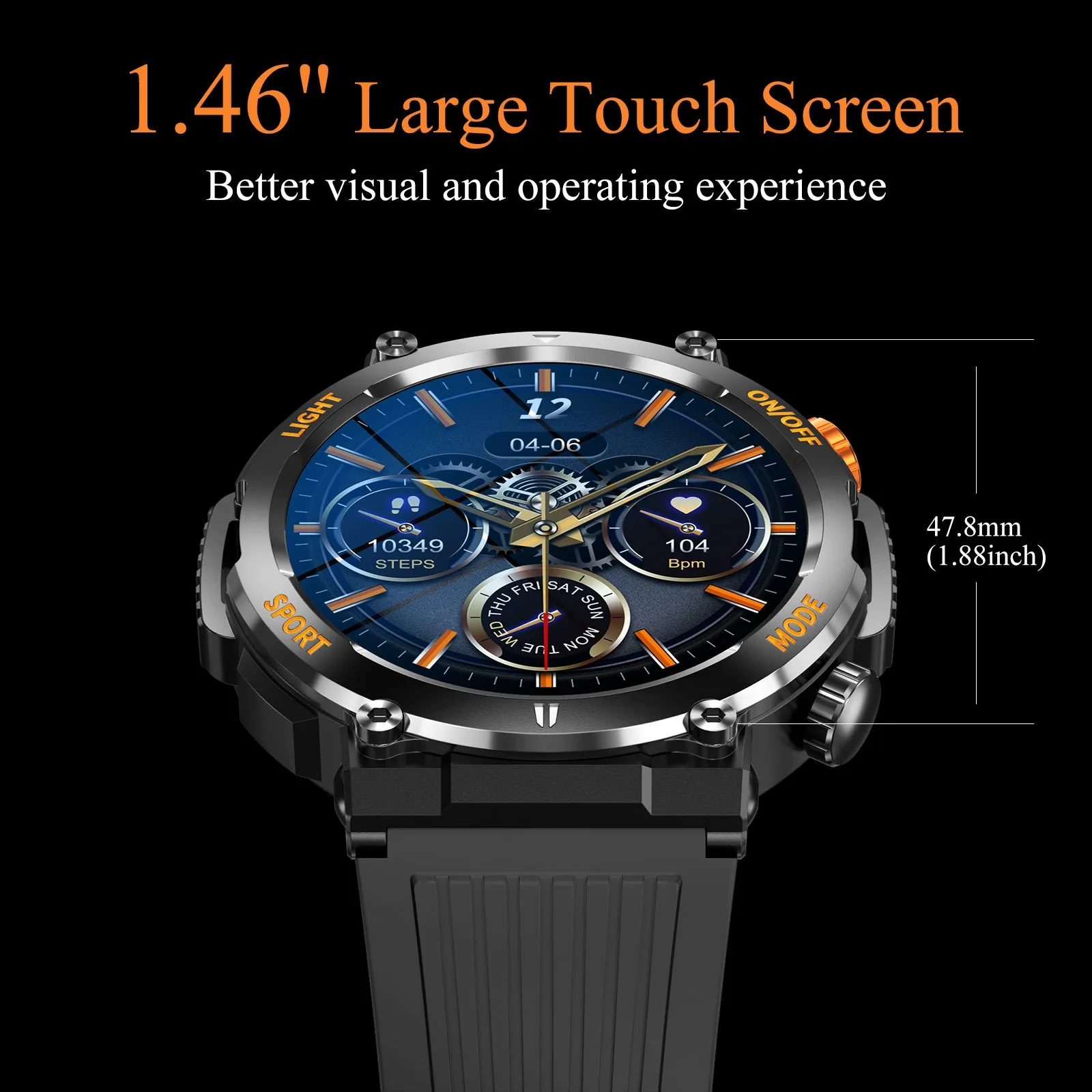 MEGALITH Smart Watch HT17 for Fitness Sports-Activity Tracker Smartwatch for Android iOS Phones