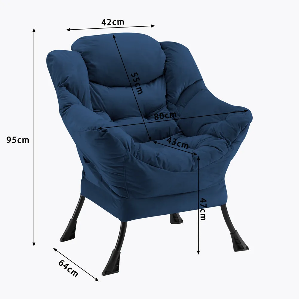Mellow Lazy Chair, Blue Velvet