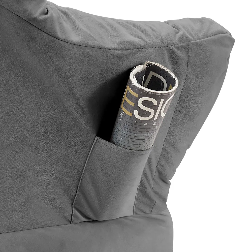 Mellow Lazy Chair, Grey Velvet