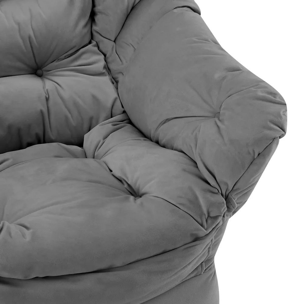 Mellow Lazy Chair, Grey Velvet
