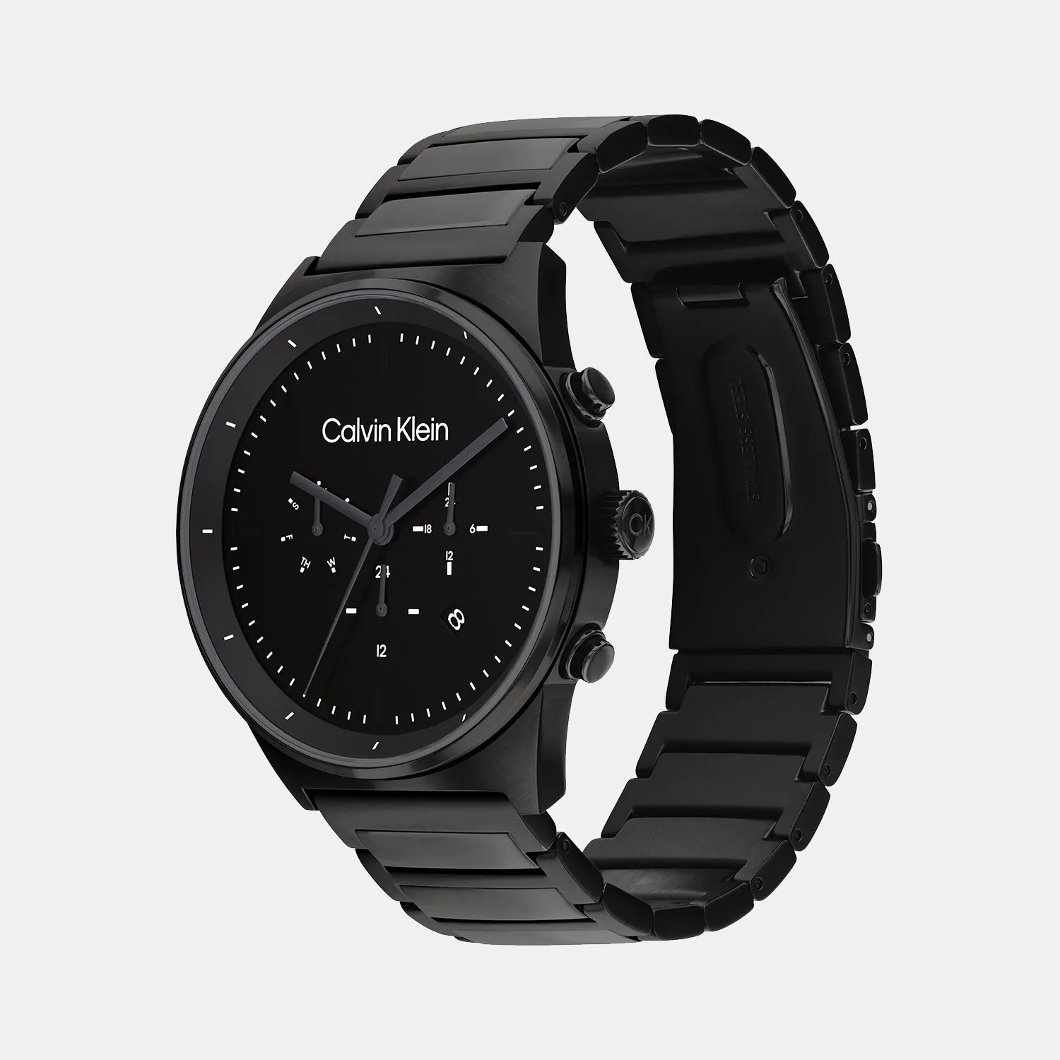 Men Black Chronograph Stainless Steel Watch 25200295