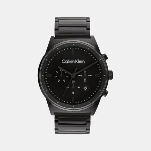 Men Black Chronograph Stainless Steel Watch 25200295