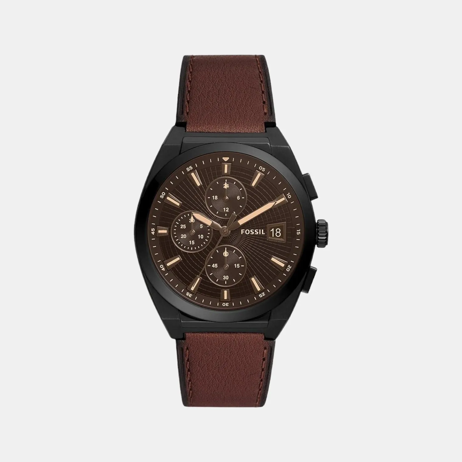 Men's Black Leather Chronograph Watch FS5798