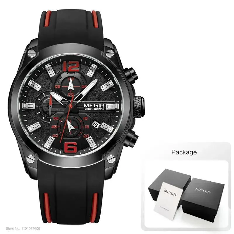Mens Chronograph Quartz Sport Watch Waterproof Military Wristwatch