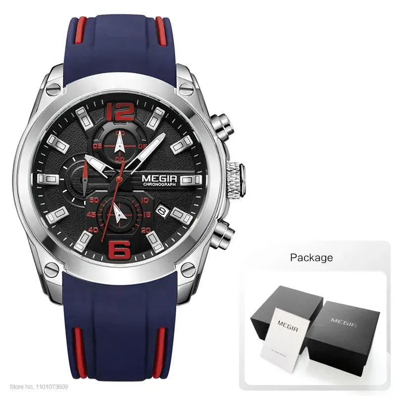 Mens Chronograph Quartz Sport Watch Waterproof Military Wristwatch