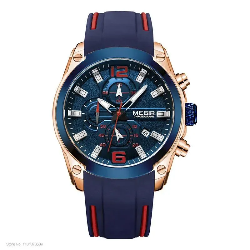 Mens Chronograph Quartz Sport Watch Waterproof Military Wristwatch