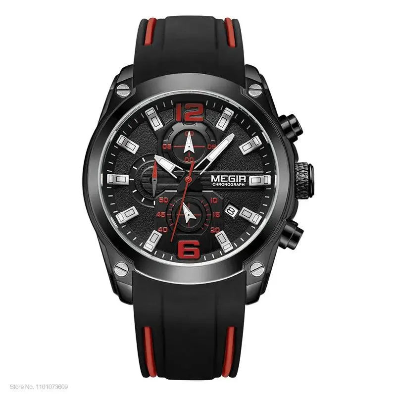 Mens Chronograph Quartz Sport Watch Waterproof Military Wristwatch