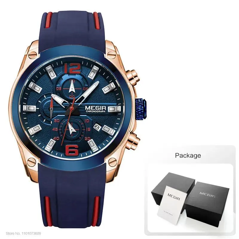 Mens Chronograph Quartz Sport Watch Waterproof Military Wristwatch