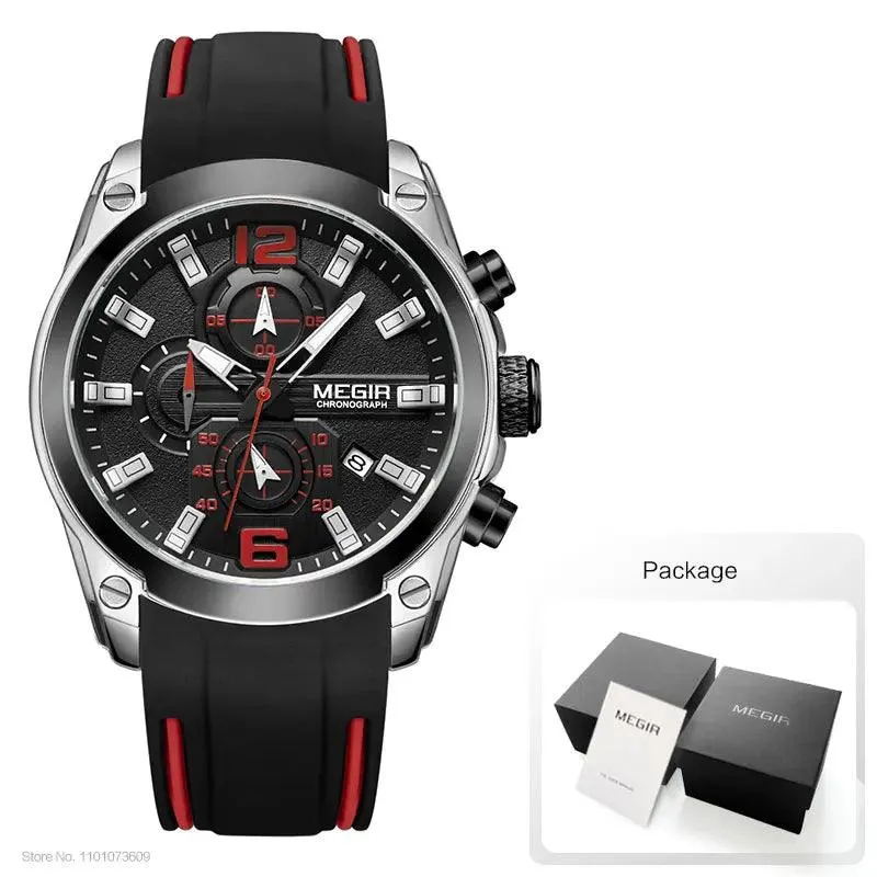 Mens Chronograph Quartz Sport Watch Waterproof Military Wristwatch