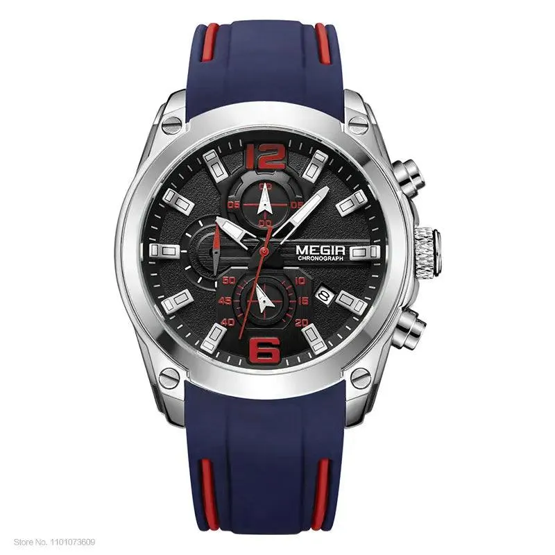 Mens Chronograph Quartz Sport Watch Waterproof Military Wristwatch