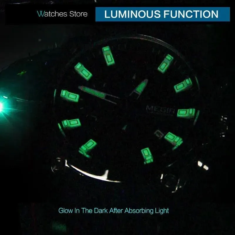 Mens Chronograph Quartz Sport Watch Waterproof Military Wristwatch
