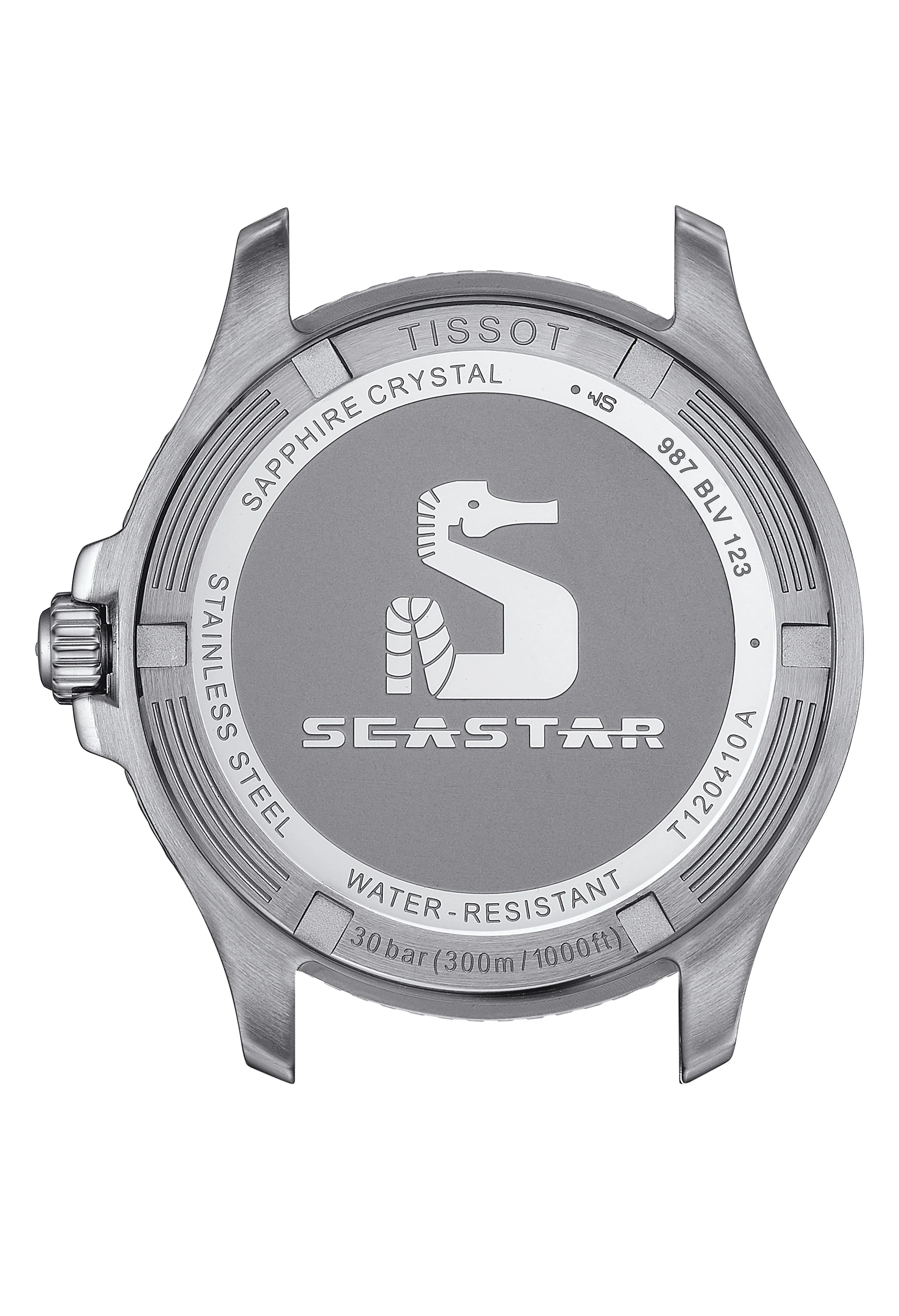 Mens Tissot 40mm Black Dial Seastar 1000 Stainless Steel Bracelet Watch
