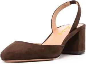 miss left Women Vintage Slingback Closed Almond Toe Pumps Slip On Mid Chunky Block Heels Stretchy Ankle Backstrap Sandals Elegant Dancing Ballroom Shoes Size 4-16 US