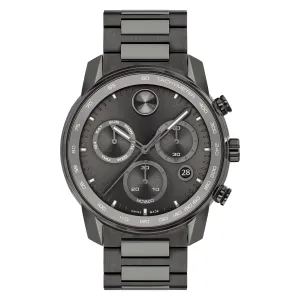 Movado Gunmetal Steel Chronograph Men's Swiss Made Watch - 3600867