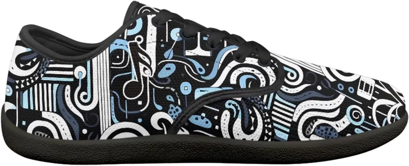 Music Symbol Womens Barefoot Shoes Walking Comfort Knit Low Cut Breathable Minimalist Dressy for Gym Fitness
