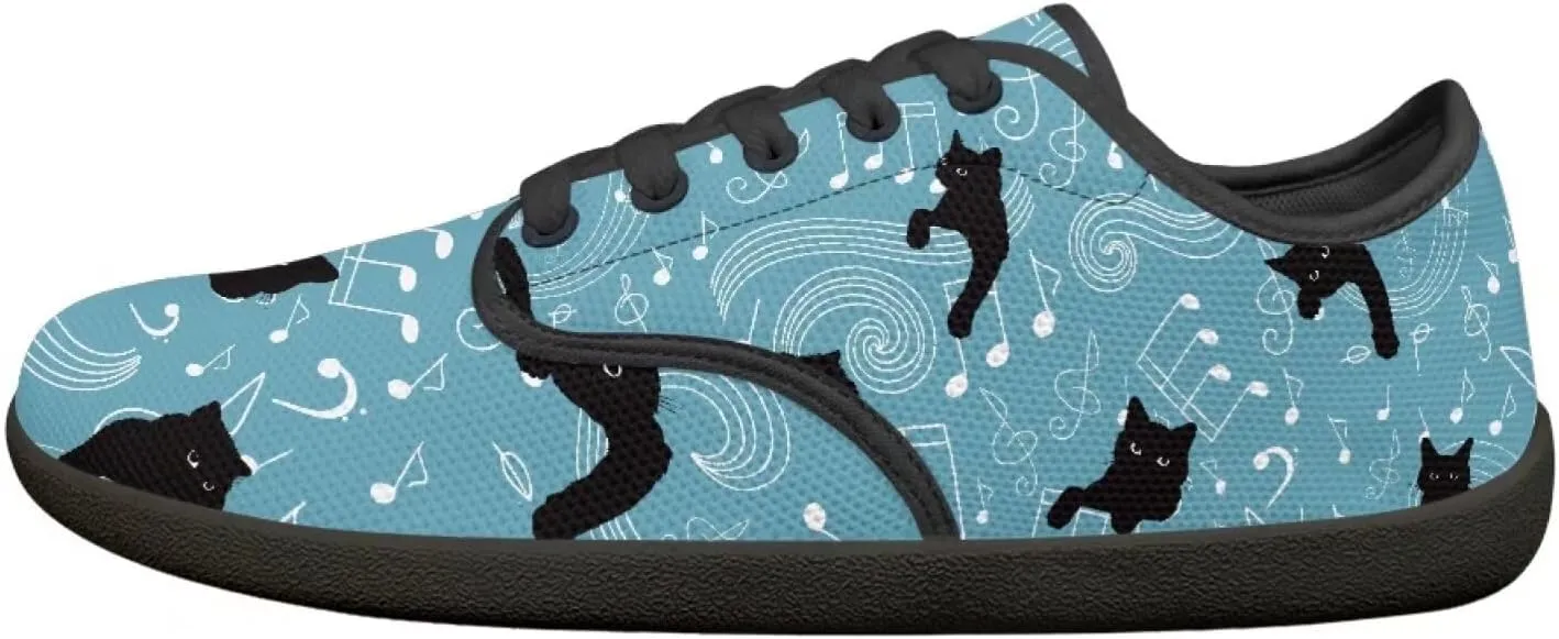 Music Symbol Womens Barefoot Shoes Walking Comfort Knit Low Cut Breathable Minimalist Dressy for Gym Fitness