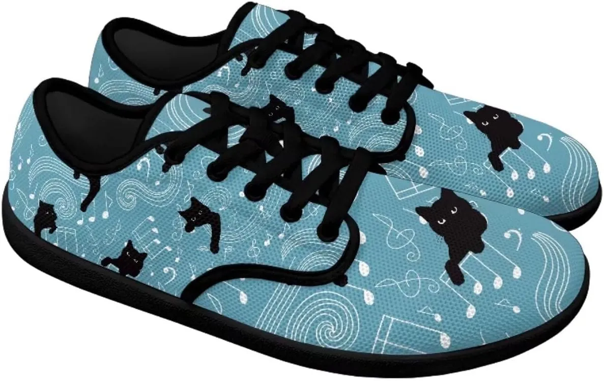 Music Symbol Womens Barefoot Shoes Walking Comfort Knit Low Cut Breathable Minimalist Dressy for Gym Fitness