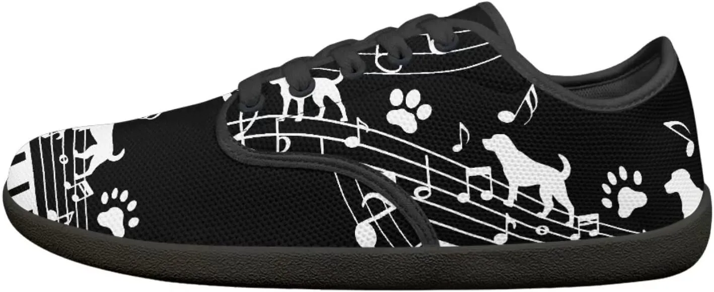 Music Symbol Womens Barefoot Shoes Walking Comfort Knit Low Cut Breathable Minimalist Dressy for Gym Fitness