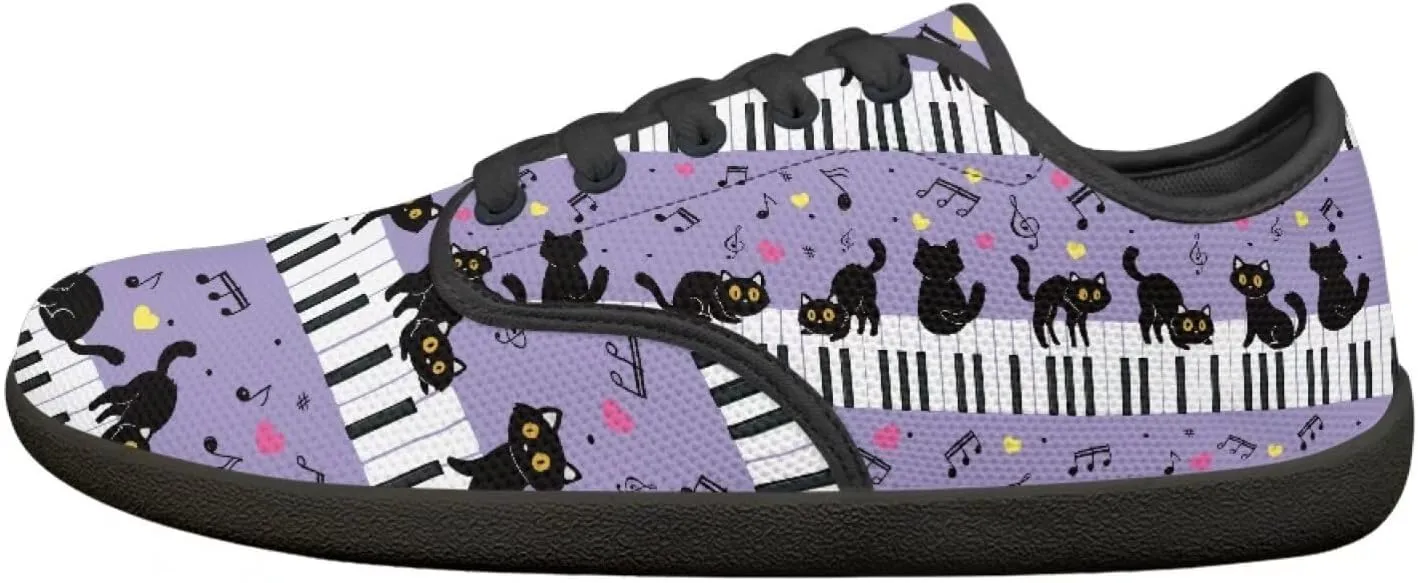 Music Symbol Womens Barefoot Shoes Walking Comfort Knit Low Cut Breathable Minimalist Dressy for Gym Fitness