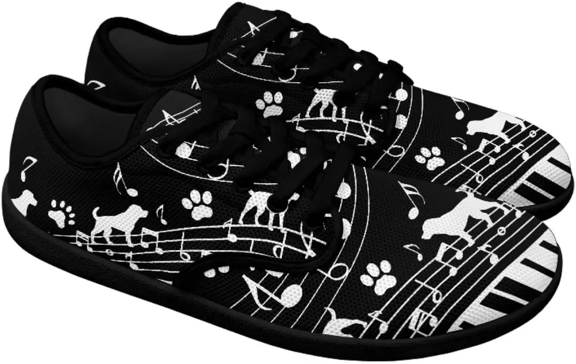 Music Symbol Womens Barefoot Shoes Walking Comfort Knit Low Cut Breathable Minimalist Dressy for Gym Fitness