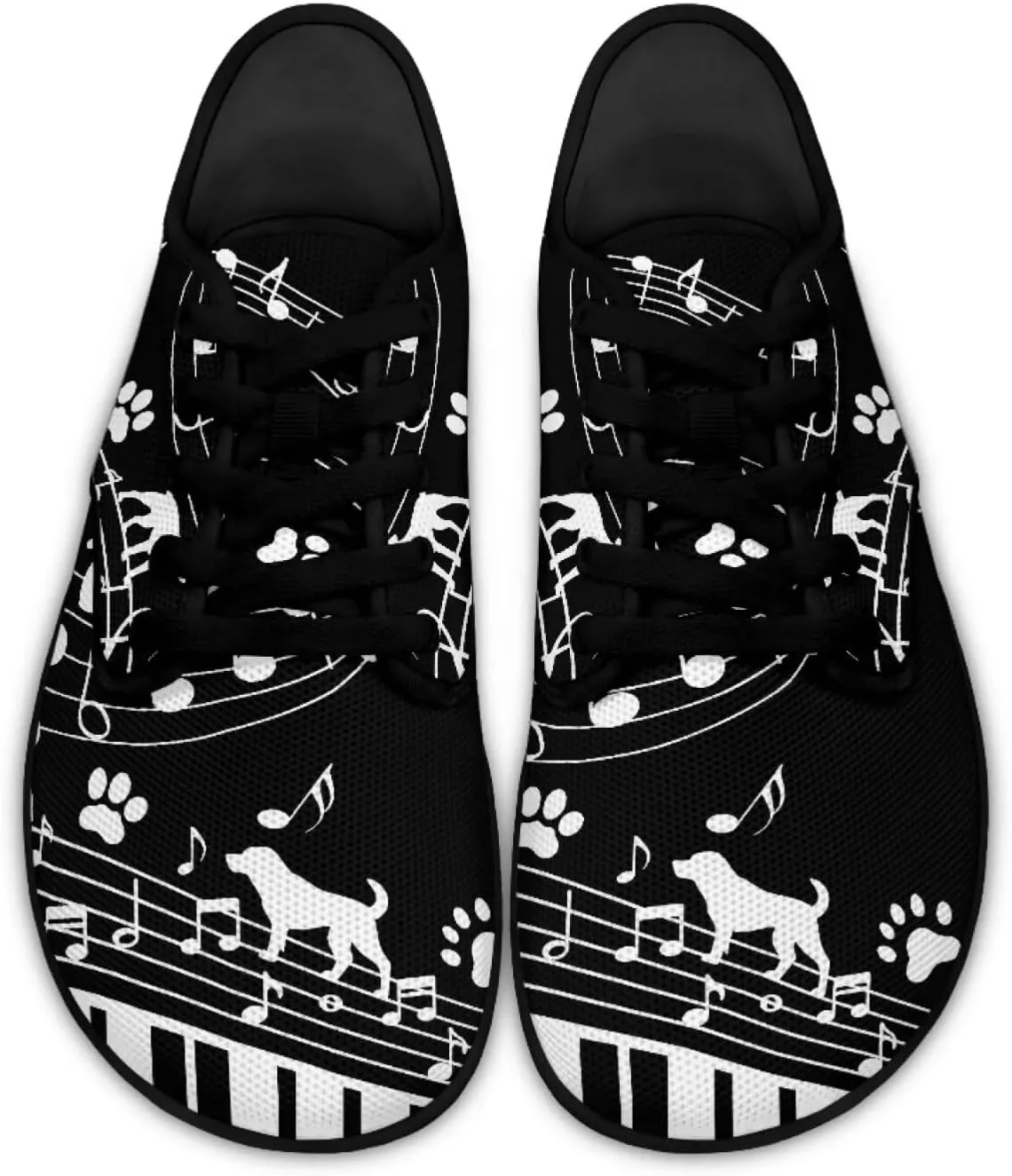 Music Symbol Womens Barefoot Shoes Walking Comfort Knit Low Cut Breathable Minimalist Dressy for Gym Fitness