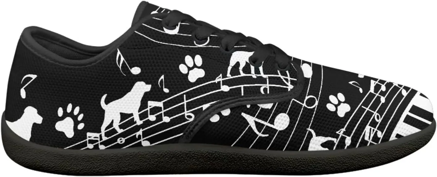 Music Symbol Womens Barefoot Shoes Walking Comfort Knit Low Cut Breathable Minimalist Dressy for Gym Fitness