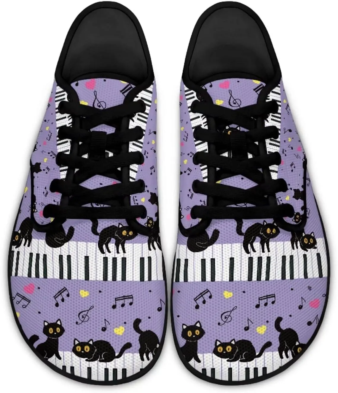 Music Symbol Womens Barefoot Shoes Walking Comfort Knit Low Cut Breathable Minimalist Dressy for Gym Fitness