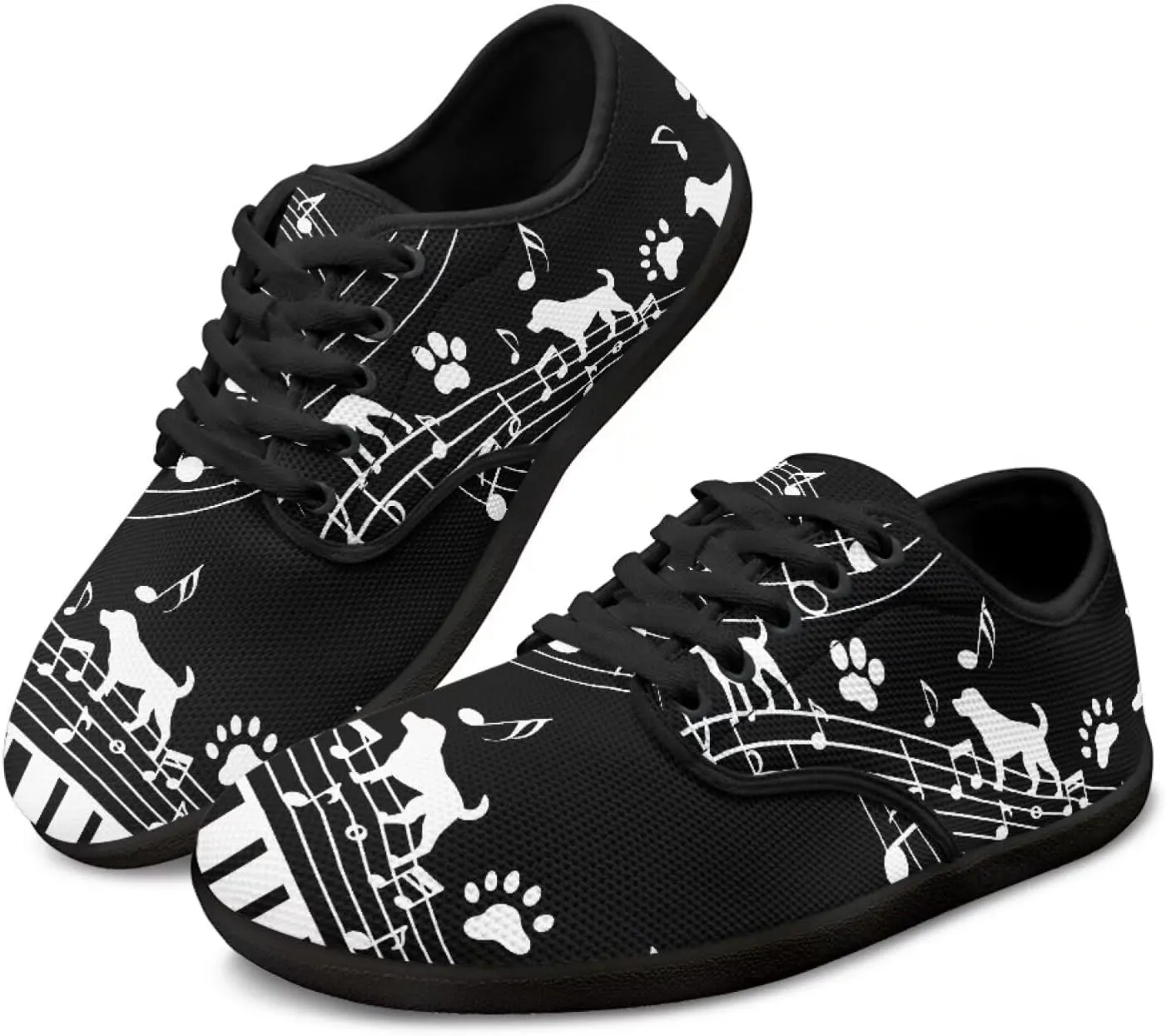 Music Symbol Womens Barefoot Shoes Walking Comfort Knit Low Cut Breathable Minimalist Dressy for Gym Fitness