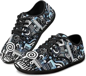 Music Symbol Womens Barefoot Shoes Walking Comfort Knit Low Cut Breathable Minimalist Dressy for Gym Fitness