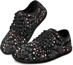 Music Symbol Womens Barefoot Shoes Walking Comfort Knit Low Cut Breathable Minimalist Dressy for Gym Fitness