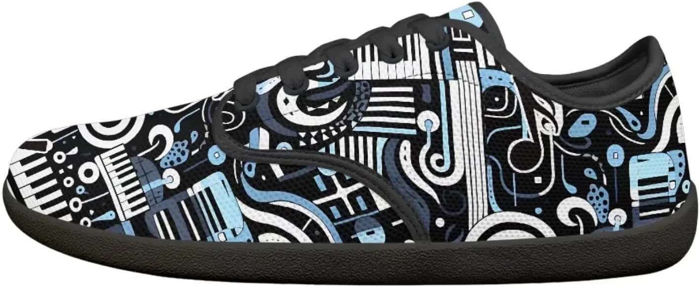 Music Symbol Womens Barefoot Shoes Walking Comfort Knit Low Cut Breathable Minimalist Dressy for Gym Fitness