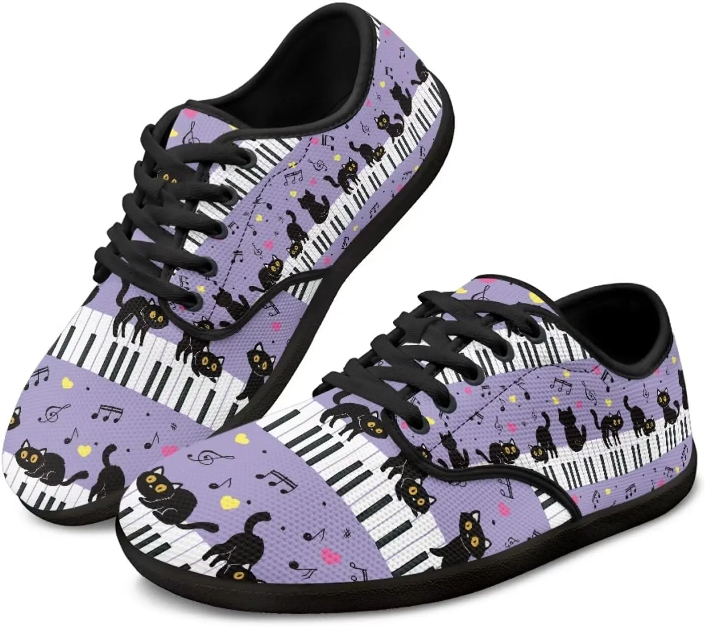 Music Symbol Womens Barefoot Shoes Walking Comfort Knit Low Cut Breathable Minimalist Dressy for Gym Fitness