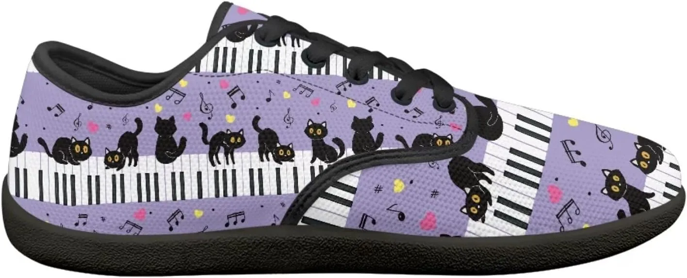 Music Symbol Womens Barefoot Shoes Walking Comfort Knit Low Cut Breathable Minimalist Dressy for Gym Fitness