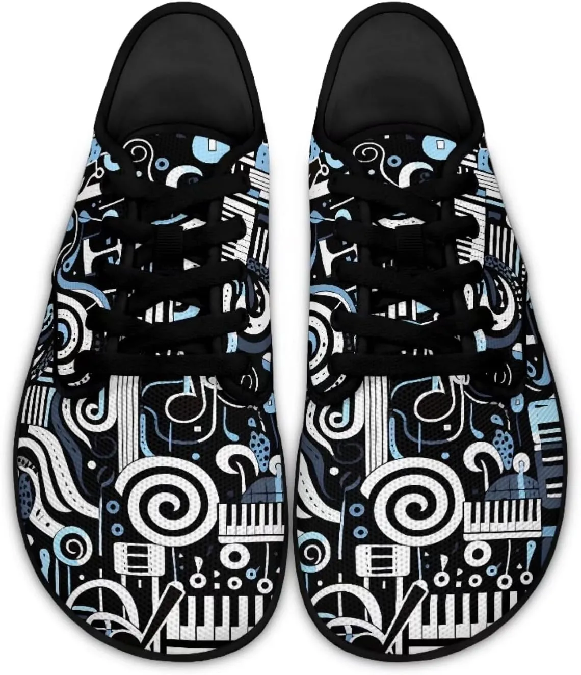 Music Symbol Womens Barefoot Shoes Walking Comfort Knit Low Cut Breathable Minimalist Dressy for Gym Fitness