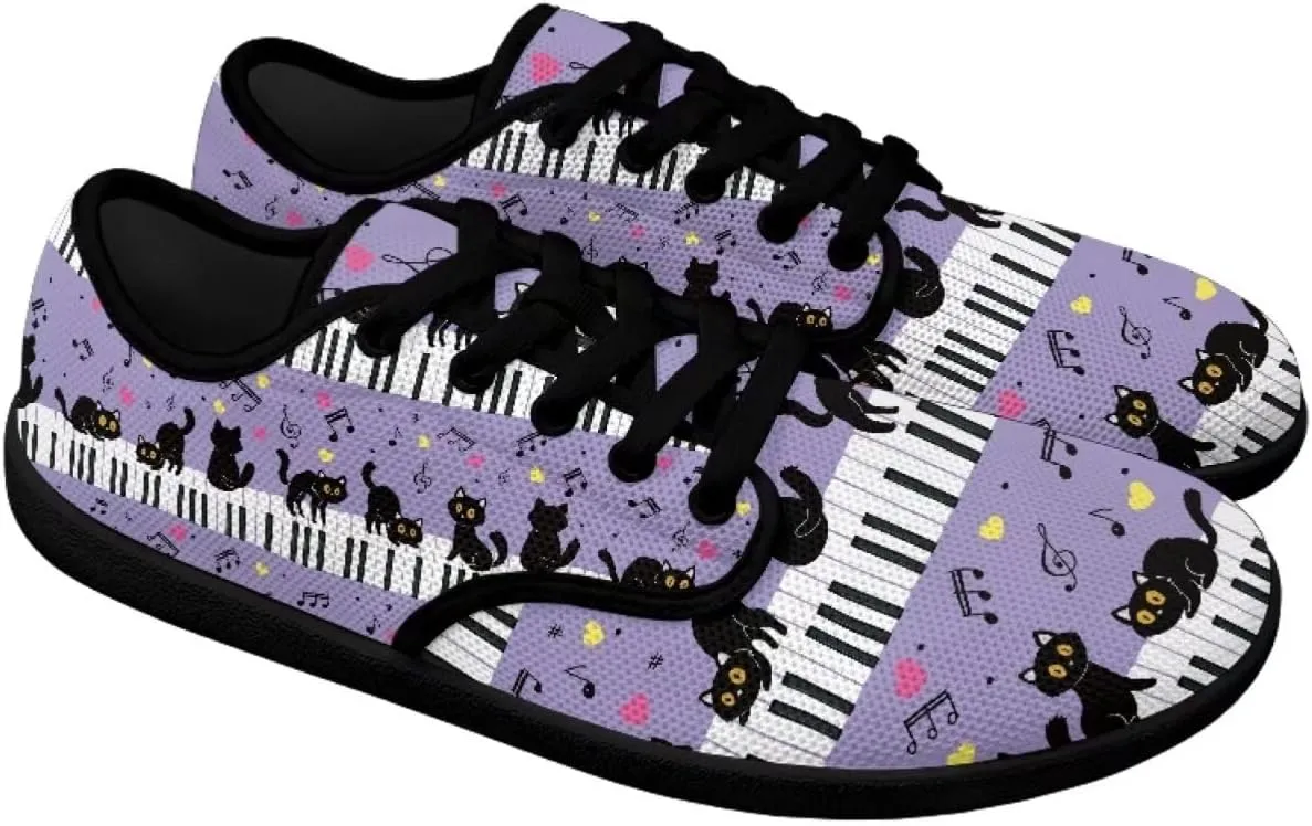 Music Symbol Womens Barefoot Shoes Walking Comfort Knit Low Cut Breathable Minimalist Dressy for Gym Fitness