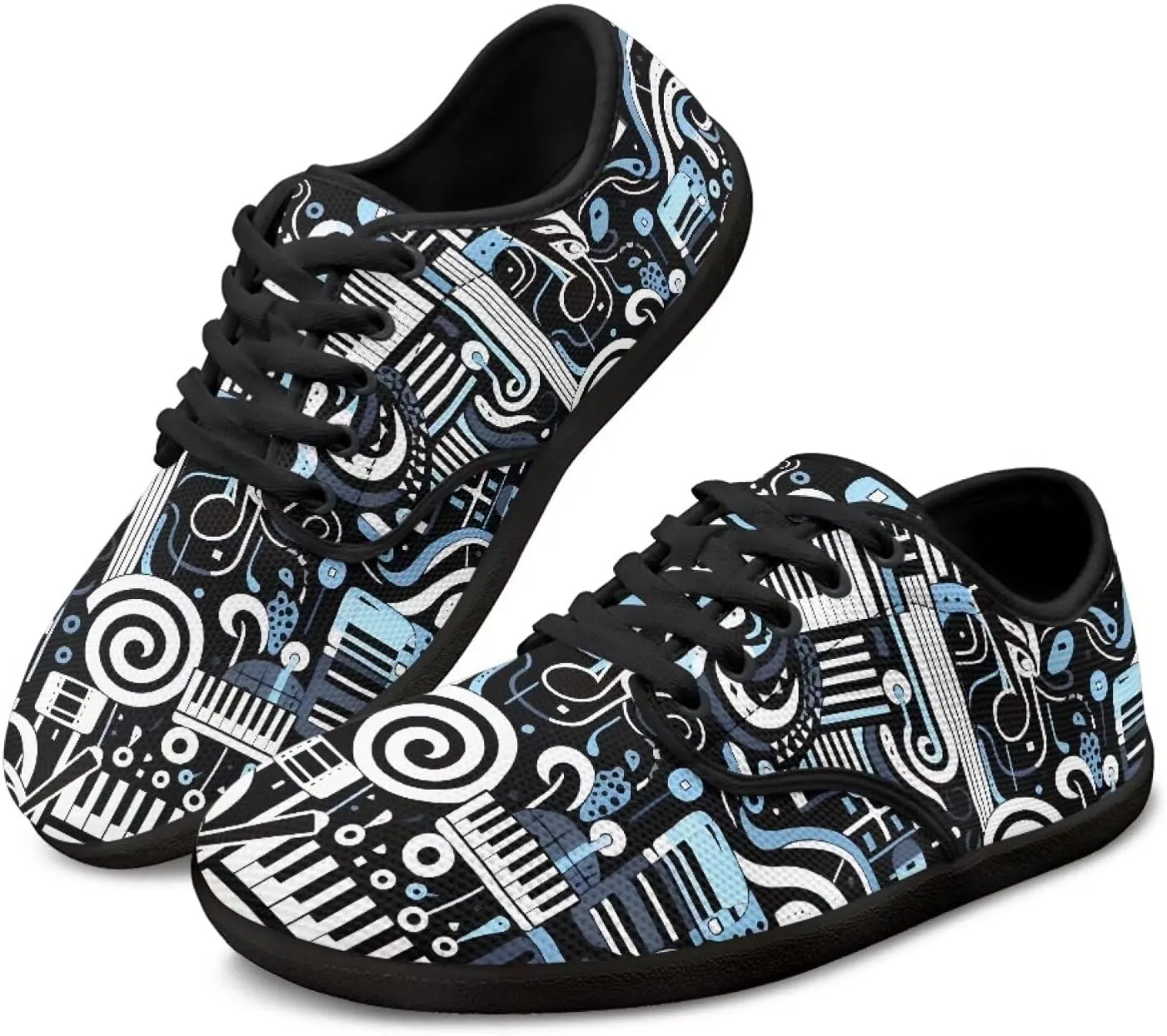 Music Symbol Womens Barefoot Shoes Walking Comfort Knit Low Cut Breathable Minimalist Dressy for Gym Fitness