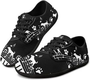 Music Symbol Womens Barefoot Shoes Walking Comfort Knit Low Cut Breathable Minimalist Dressy for Gym Fitness