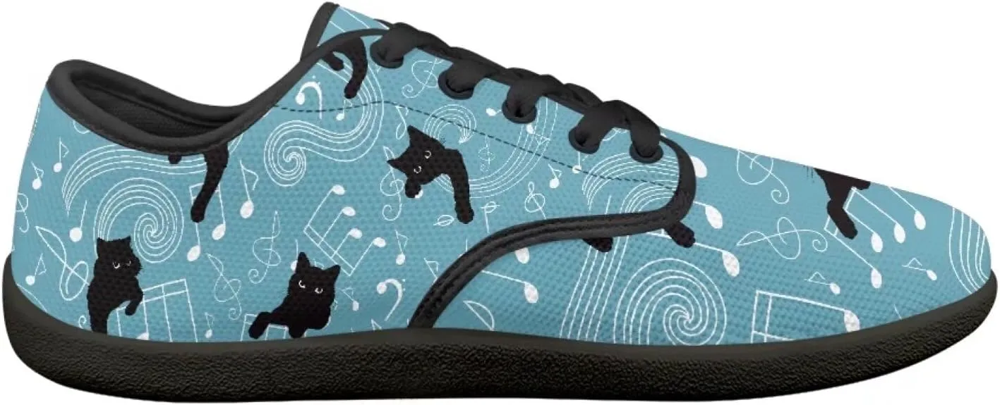 Music Symbol Womens Barefoot Shoes Walking Comfort Knit Low Cut Breathable Minimalist Dressy for Gym Fitness