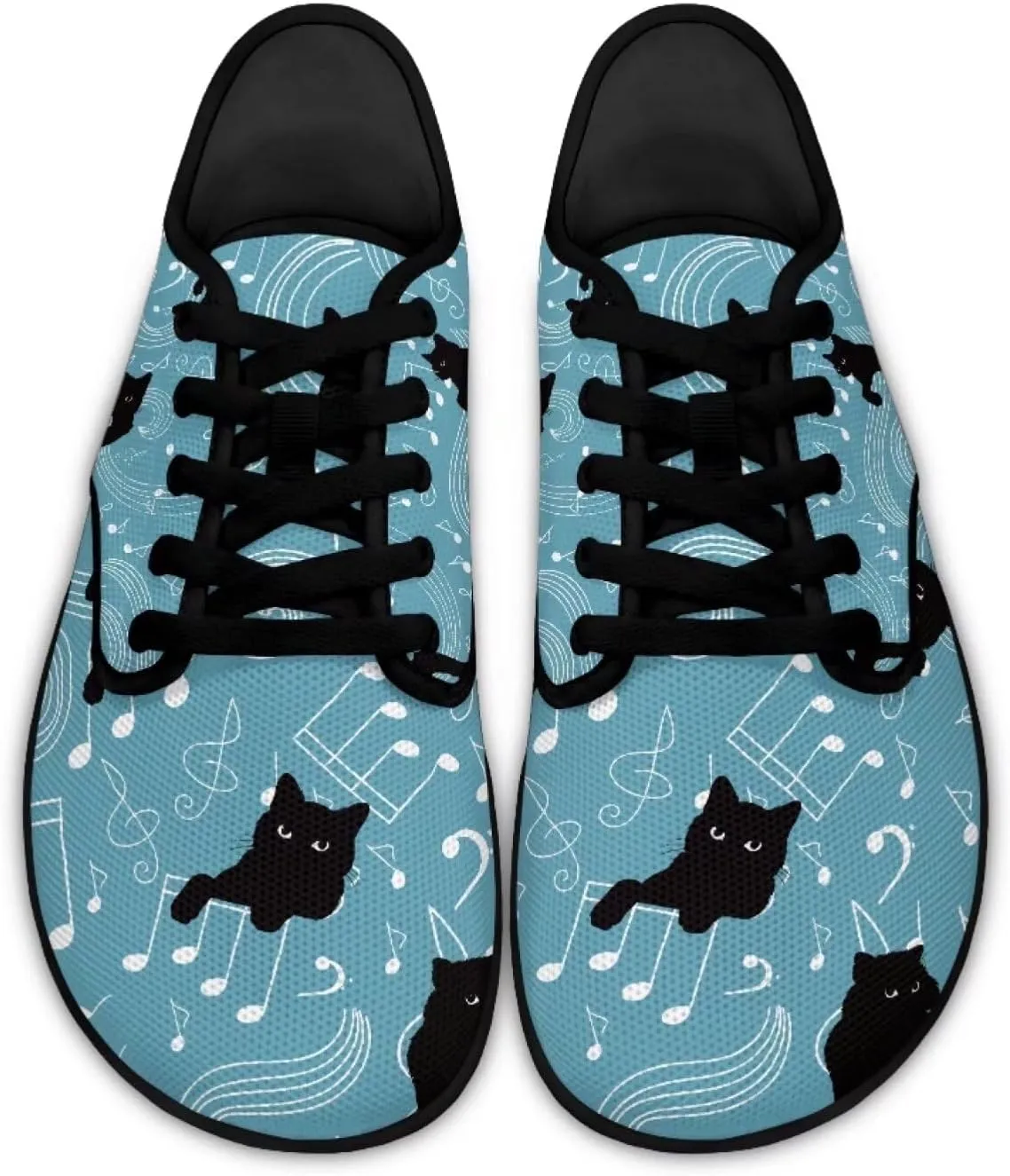 Music Symbol Womens Barefoot Shoes Walking Comfort Knit Low Cut Breathable Minimalist Dressy for Gym Fitness