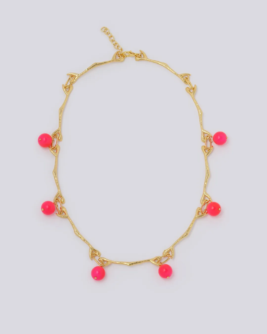 Neon Pink Gold Necklace