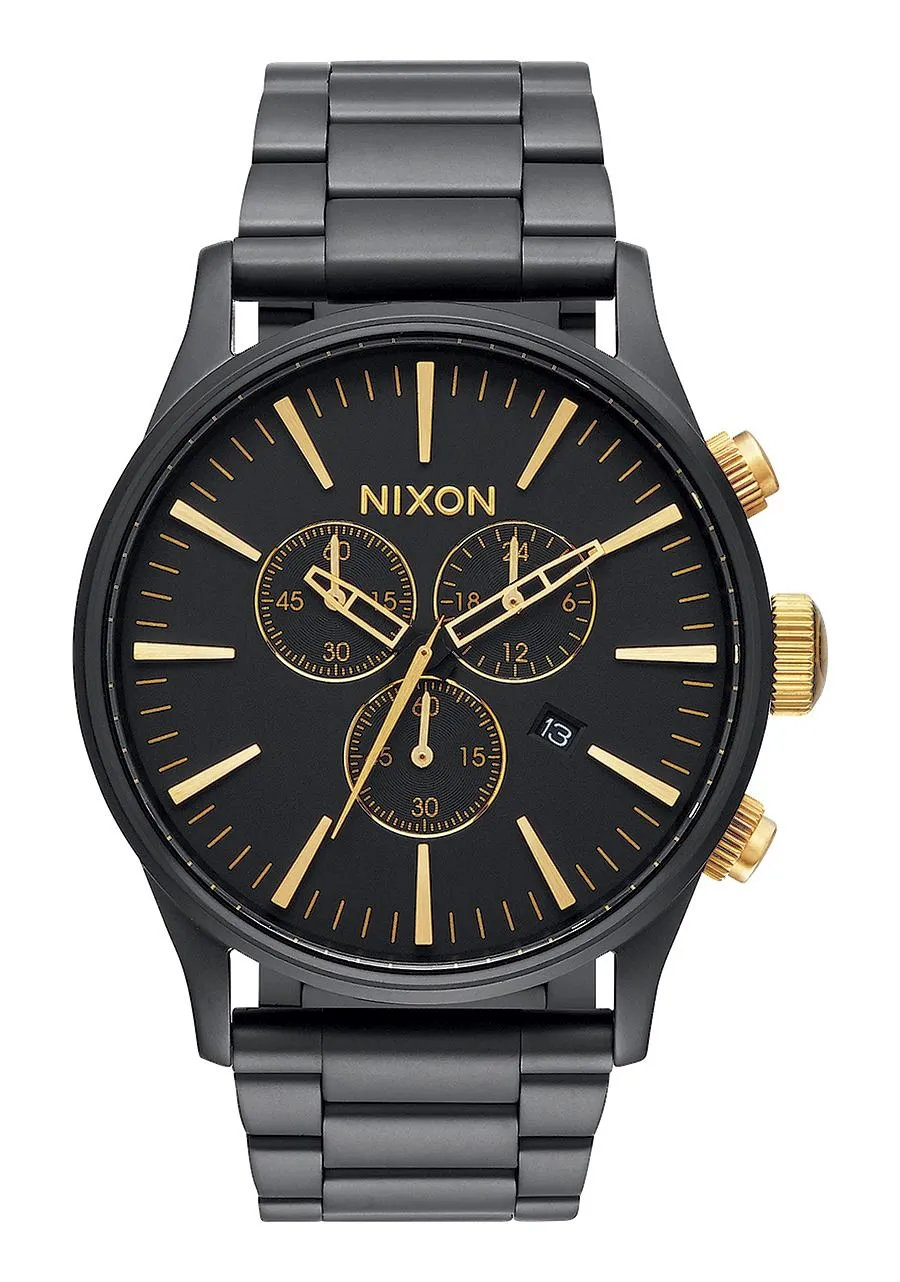 Nixon 42MM SENTRY CHRONO Matte Black/Gold A386-1041