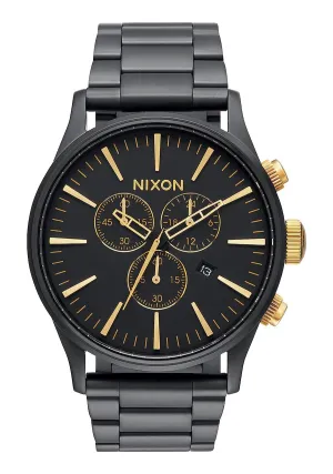 Nixon 42MM SENTRY CHRONO Matte Black/Gold A386-1041